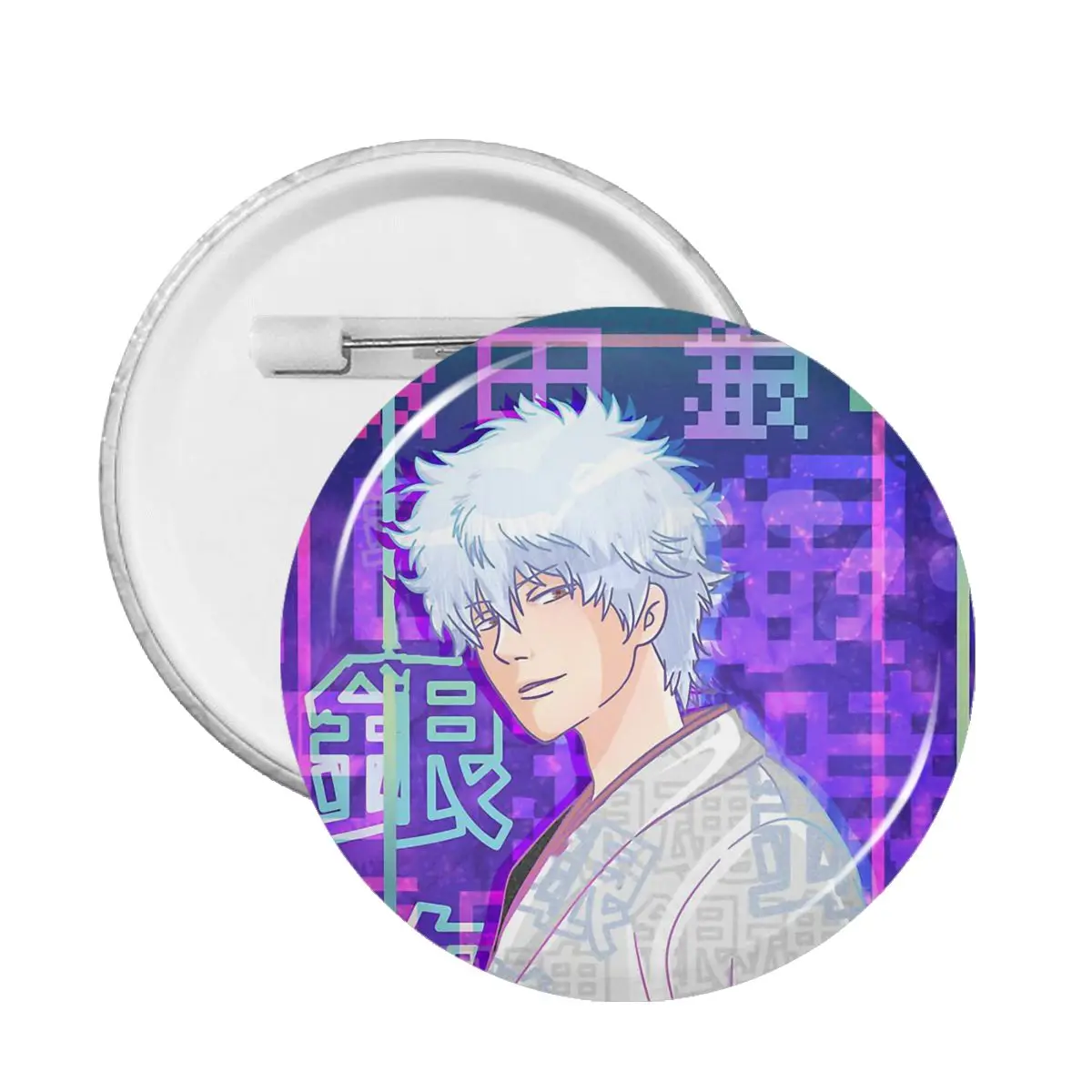 

Gintama Shimura Shinpachi Action Manga Purple Pin Badge For Bag Badges Brooches Cute Pins For Friends