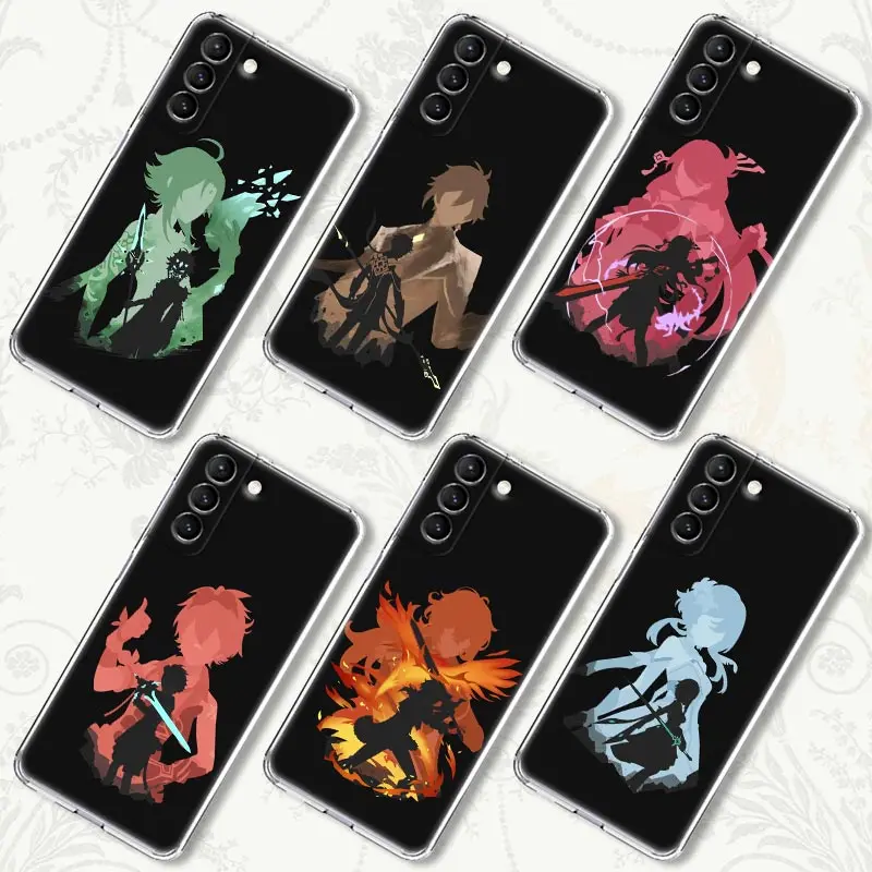 

Genshin Impact Anime Game Transparent Case for Samsung Galaxy S22 S21 S20 FE S 22 Ultra S10 E S9 Plus 5G Phone Cover Coque Cases