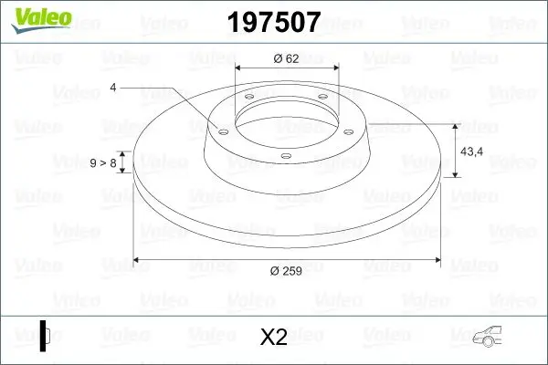 

197507 зеркало заднего тормоза SWIFT IV 10 × 4