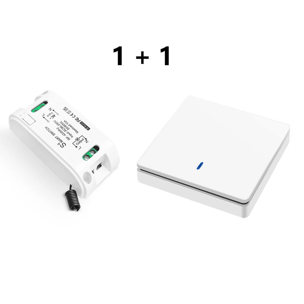 

Или Настенный выключатель 433 МГц беспроводной RF 86 передатчик настенной панели Предохранительный выключатель и релейный приемник переменного тока 110 В 220 В для светодиодной лампы