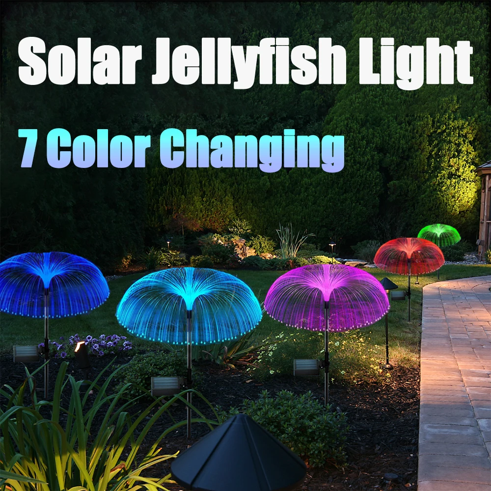 

Solar Jellyfish Light 7 Color Changing Garden Light Outdoor Waterproof Solar Flower Lights for Yard Lawn Pathway Holiday Decor