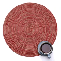 woven placemat kitchen round thermal insulation cotton yarn table mat household goods coaster table decoration accessories