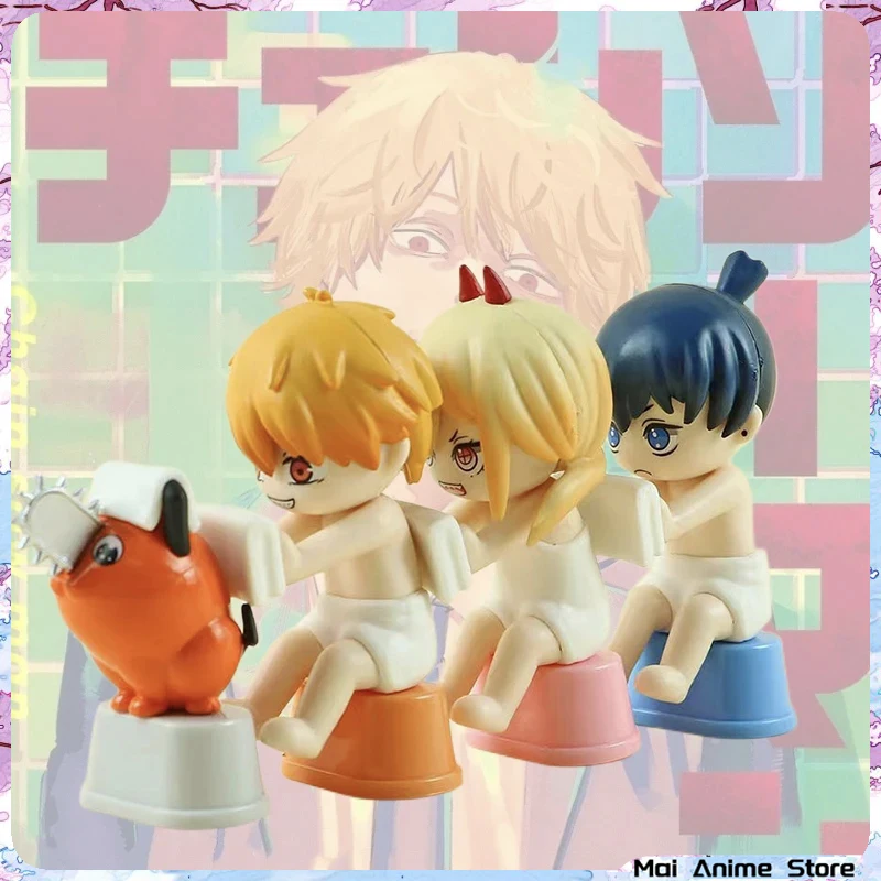 

6pcs Chainsaw Man Power Anime Figure Denji Aki washing Action Figures Kawaii Figurine Collections Doll Toys Children's Day Gifts