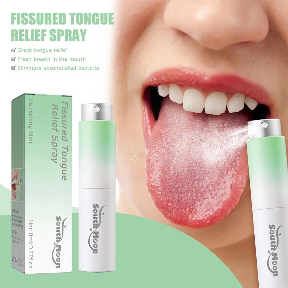 

8ml Fissured Tongue Relief Spray Breath Freshener Spray Essence Regulates Flavor Health Natural Mint Mouth Oral Care Health E1F9