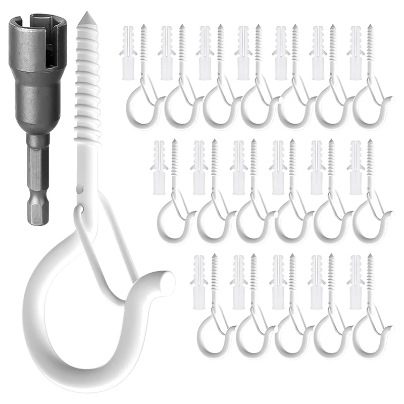 

Outdoor String Lights Screw Hook Wall Ceiling Screw Hooks For Plant Baskets,Wind Chimes,Christmas Light Hooks
