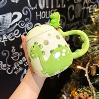 creative mug ceramics 3d cartoons dinosaur coffee mug ceramic milk tea cup personalised office coffee mug best gift for child