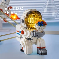 cute kawaii home decor building block astronaut ornament diy toys for girl birthday gift office desktop accessories statue