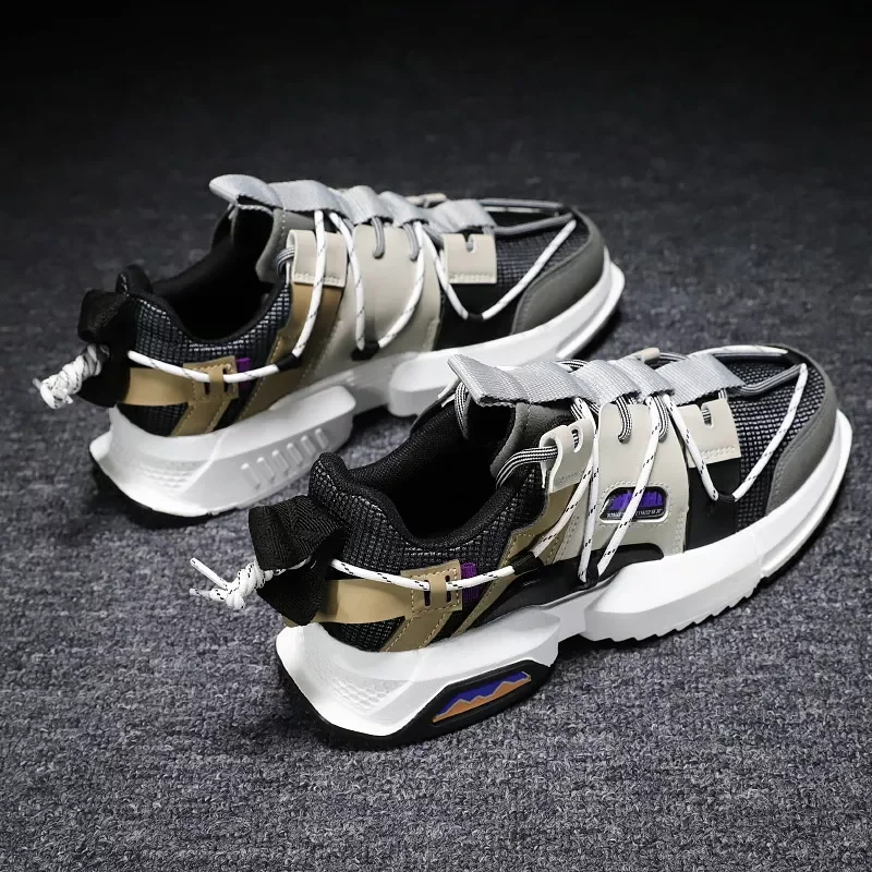 

Кроссовки мужские на платформе, дышащие, на шнуровке