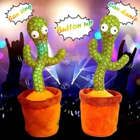 sand sculpture cactus usb rechargeable toys learn to talk dance sing twist plush childrens education luminous home decoration