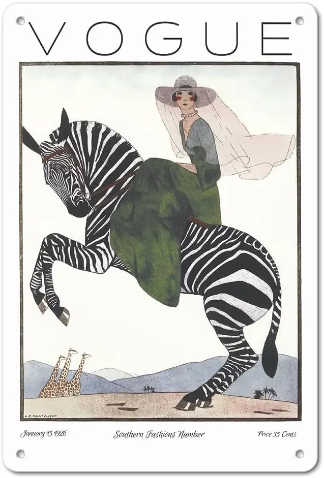 Pacifica Island Art Fashion Magazine — Январ 15 1926 г. Зебра и модель Обложка винтажного журнала от