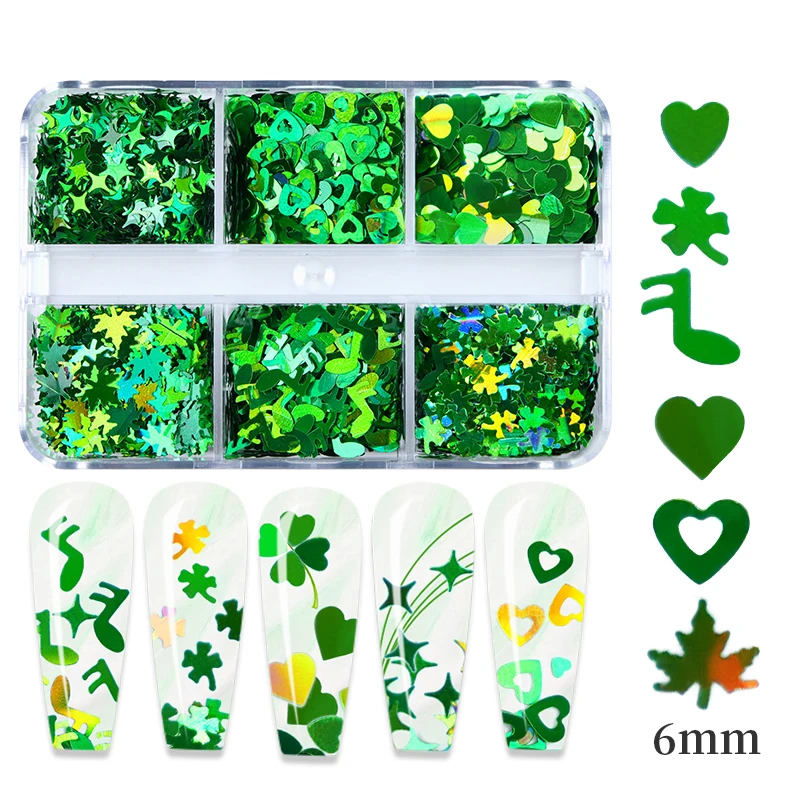 Блестки для эпоксидной смолы Green Shamrocks силиконовый наполнитель форм День Св.