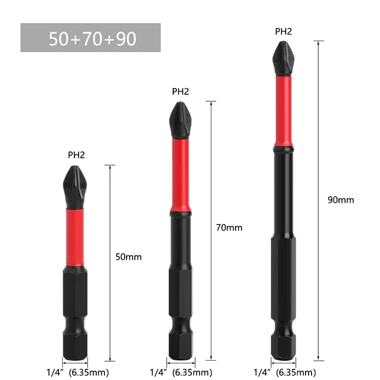 

Нескользящие биты для шуруповерта LAVIE P04PH2050 PH2 50/70/90 мм