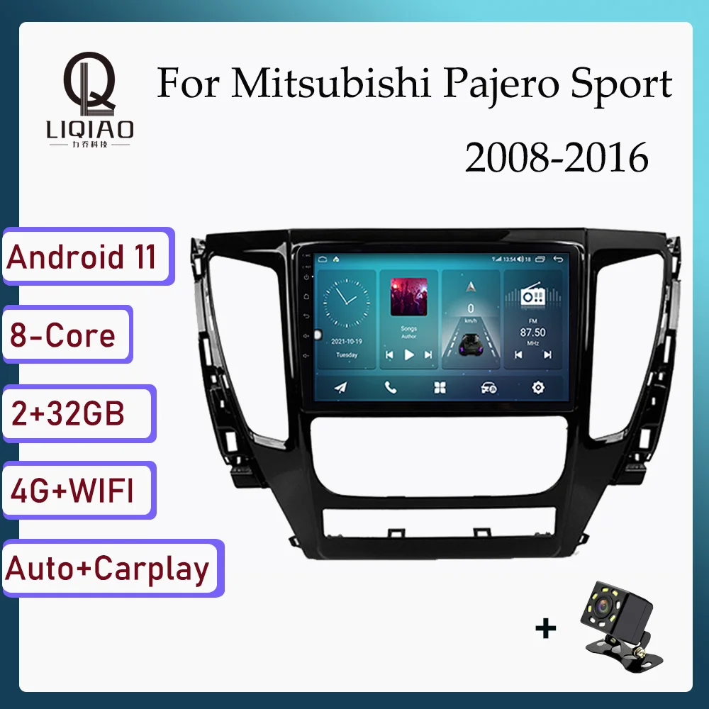 

Carplay Автомагнитола для Mitsubishi Pajero Sport 3 2008-2016 Android автомобильный мультимедийный DVD плеер головное устройство GPS Navi BT Bluetooth