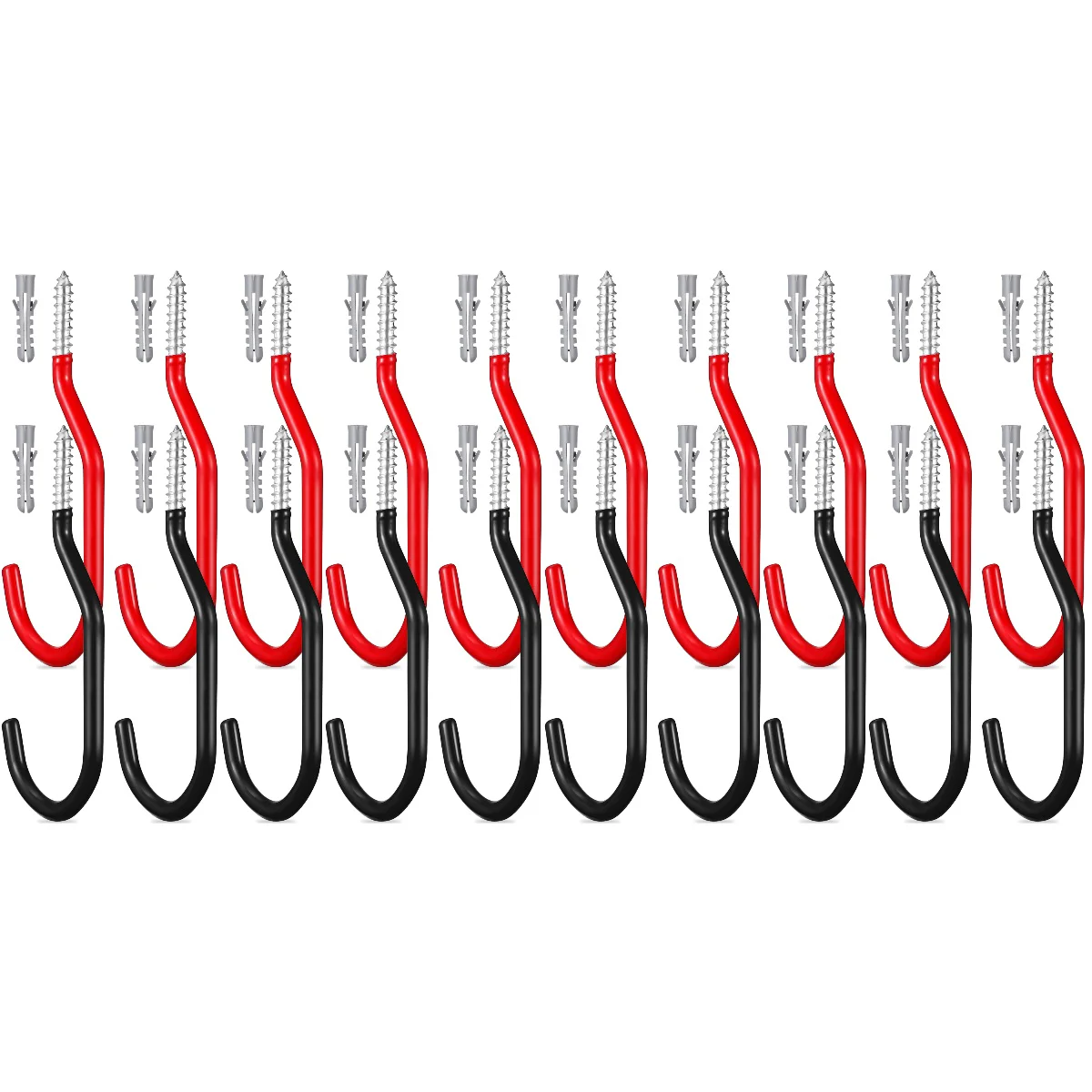 

20 Pcs Bicycle Storage Hooks Heavy Duty Bike Hooks Screw-in Large Hooks Wall Mount Ceiling Hooks with Expansion Tubes for Bike