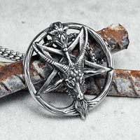 satan goat necklaces 316l stainless steel retro pentagram men pendants chain rock punk for friend male jewelry gift dropshipping