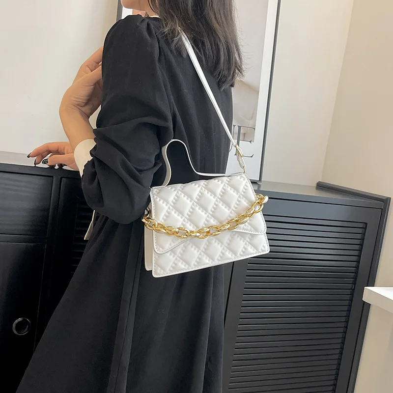 Chain Women's Fashionable High-Grade Women's 2023 New Fashionable Elegant One-Shoulder All-Match Small Square Bag