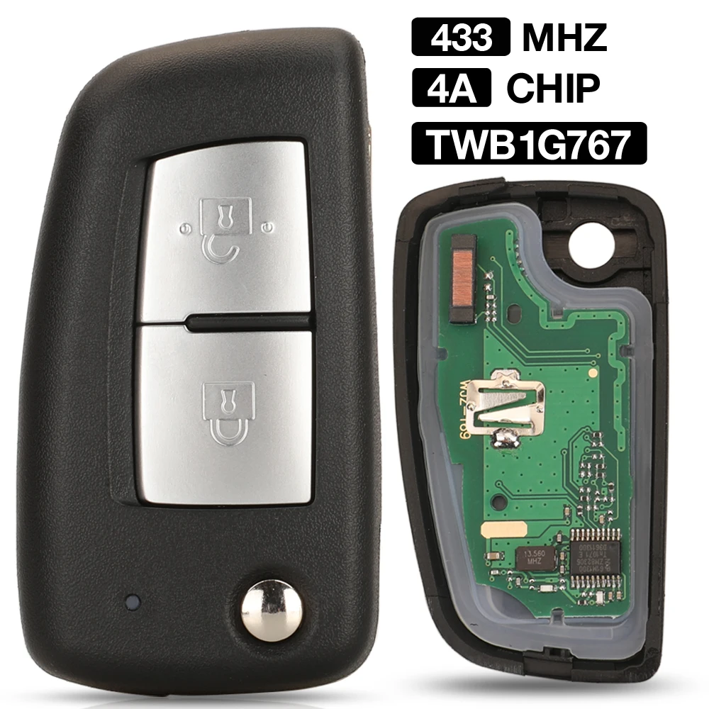 

Jingyuqin 2 BTN 433 МГц 4A чип FCCID TWB1G767 складной умный пульт дистанционного управления автомобильный брелок для Nissan Qashqai Micra Pulsar X-Trail