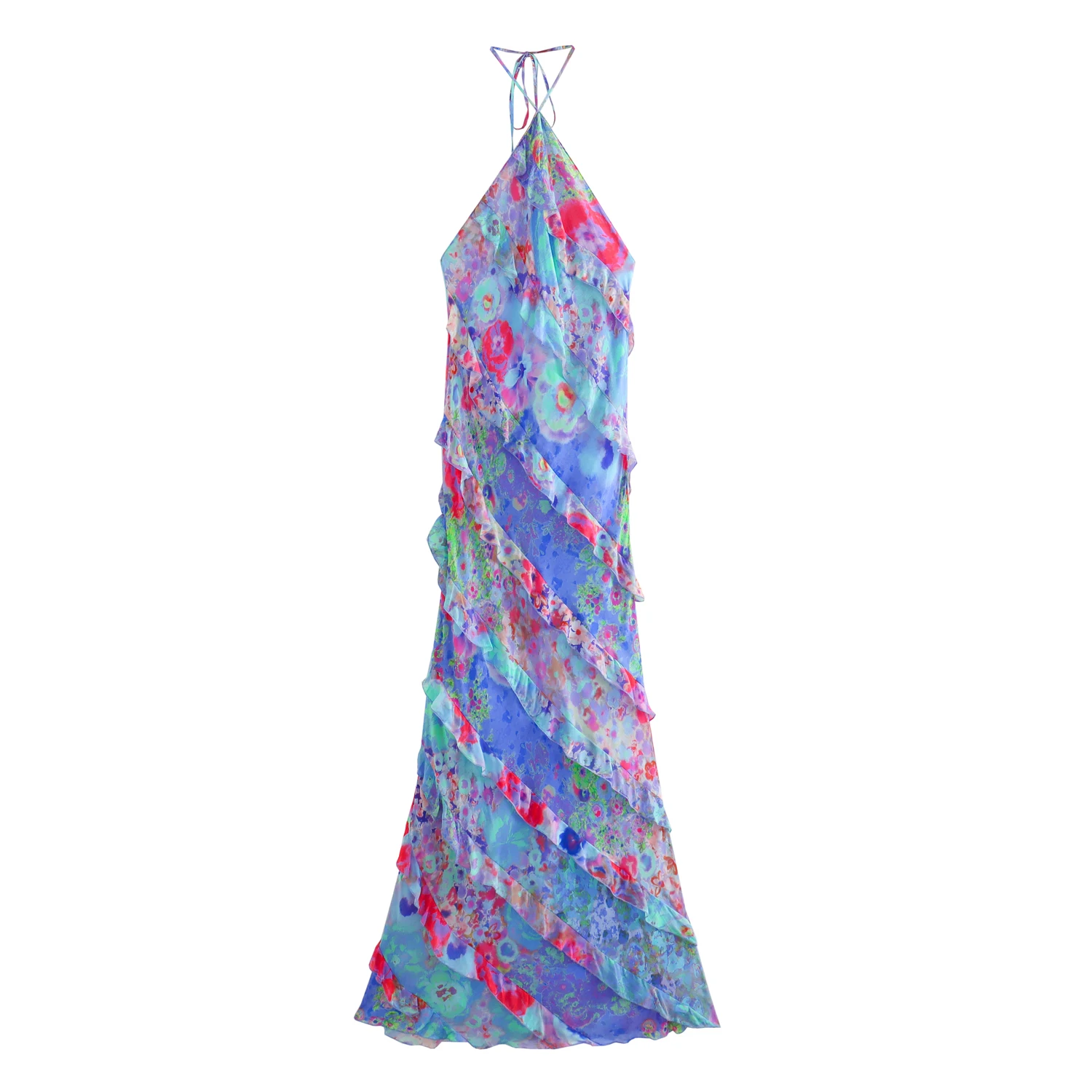 

Женское пляжное платье без бретелек, с открытой спиной и высокой талией