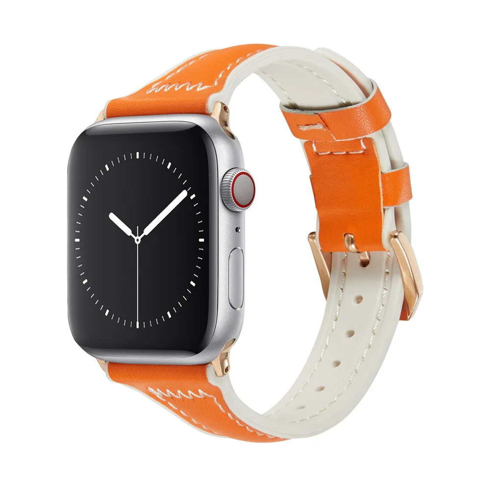 

New Stitching Leather Strap for Apple Watch 1/2/3/4/5/7/6 Generation Model Size 38/40/41/42/44/45MM