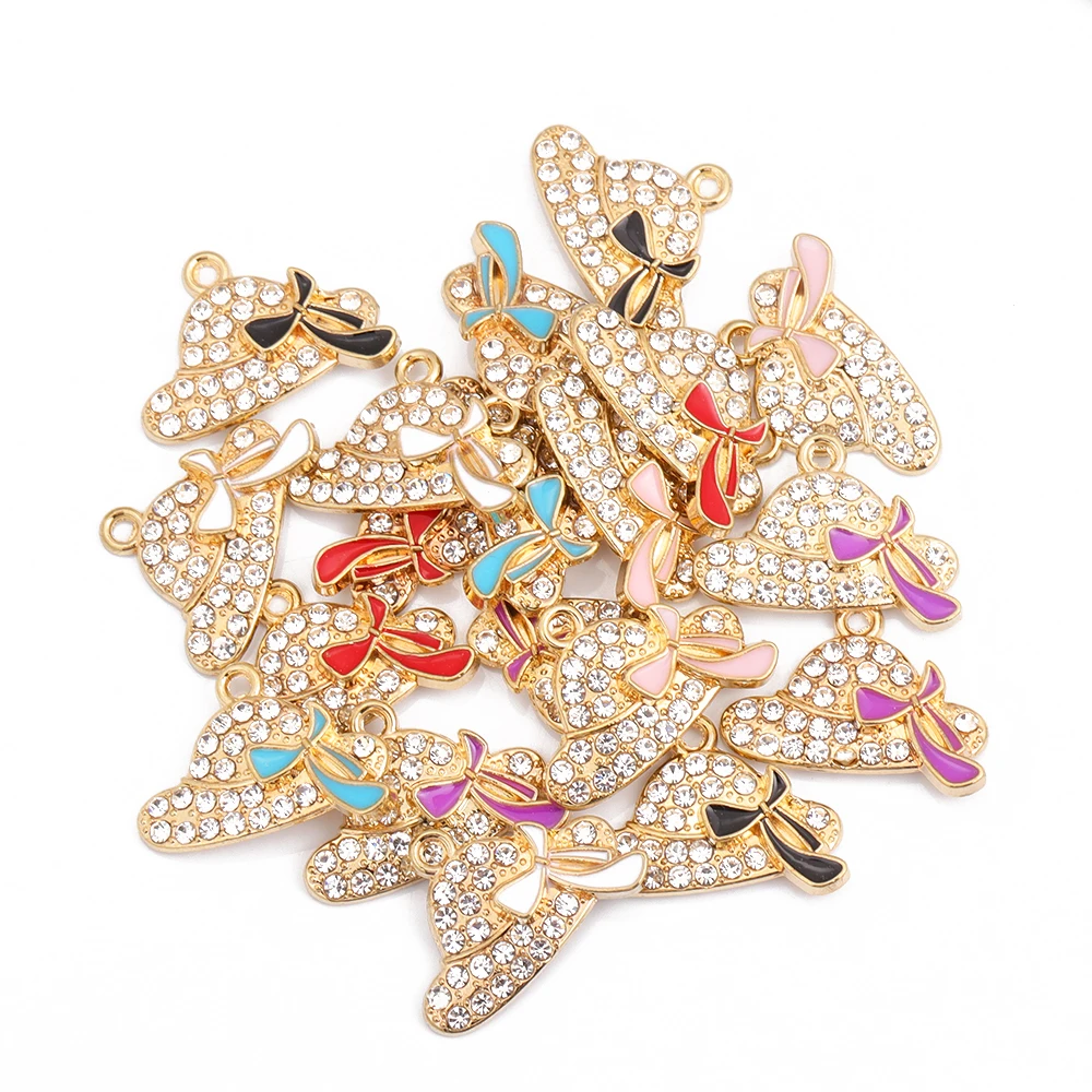 10 шт. позолоченные хрустальные бабочки животные очаровательные сердца кулон для