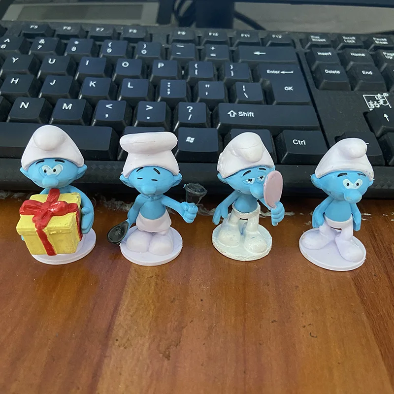 Фигурка Диснея из мультфильма Smurfs аниме модель ПВХ игрушки милый синий дух