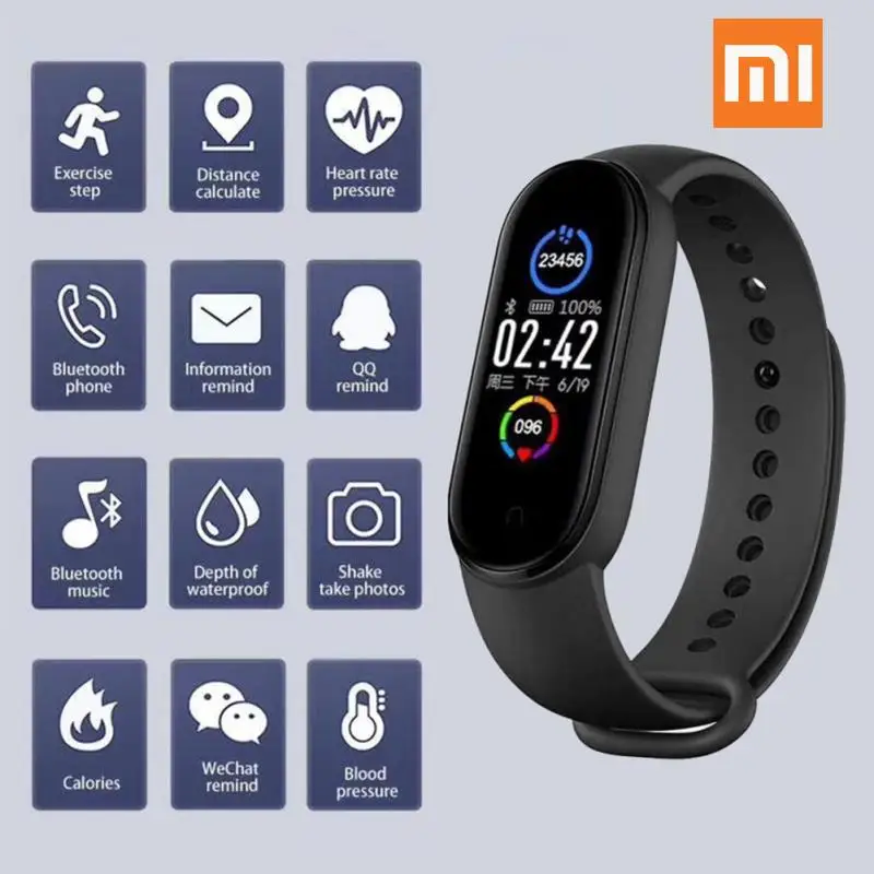 

XIAOMI Smart Watch M5 for Men Women Sport Fitness Tracker Pedometer Heart Rate Monitor Call Reminder Smart Bracelet Wristband