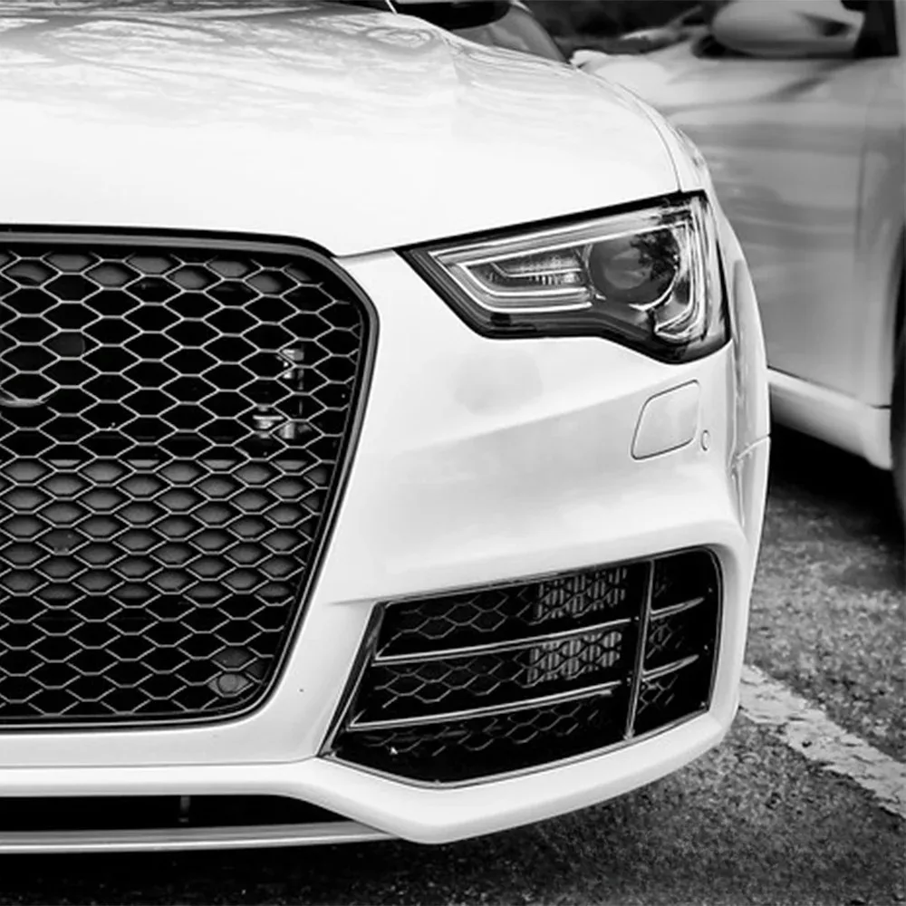 

Глянцевый черный автомобильный передний бампер, противотуманная фара, решетка, крышка, сетчатая сотовая часть для Audi A5 S5 RS5 B8.5 2013 2014 2015 2016
