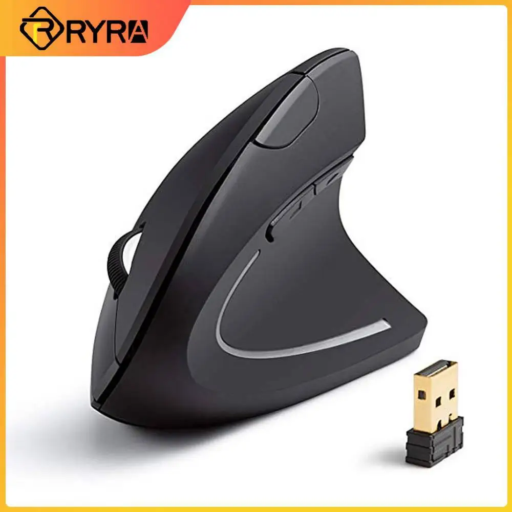 

RYRA Wireless Mouse Vertical Gaming Mouse USB Computer Mice Ergonomic Desktop Upright Mouse 1600 DPI For PC Laptop Office Home
