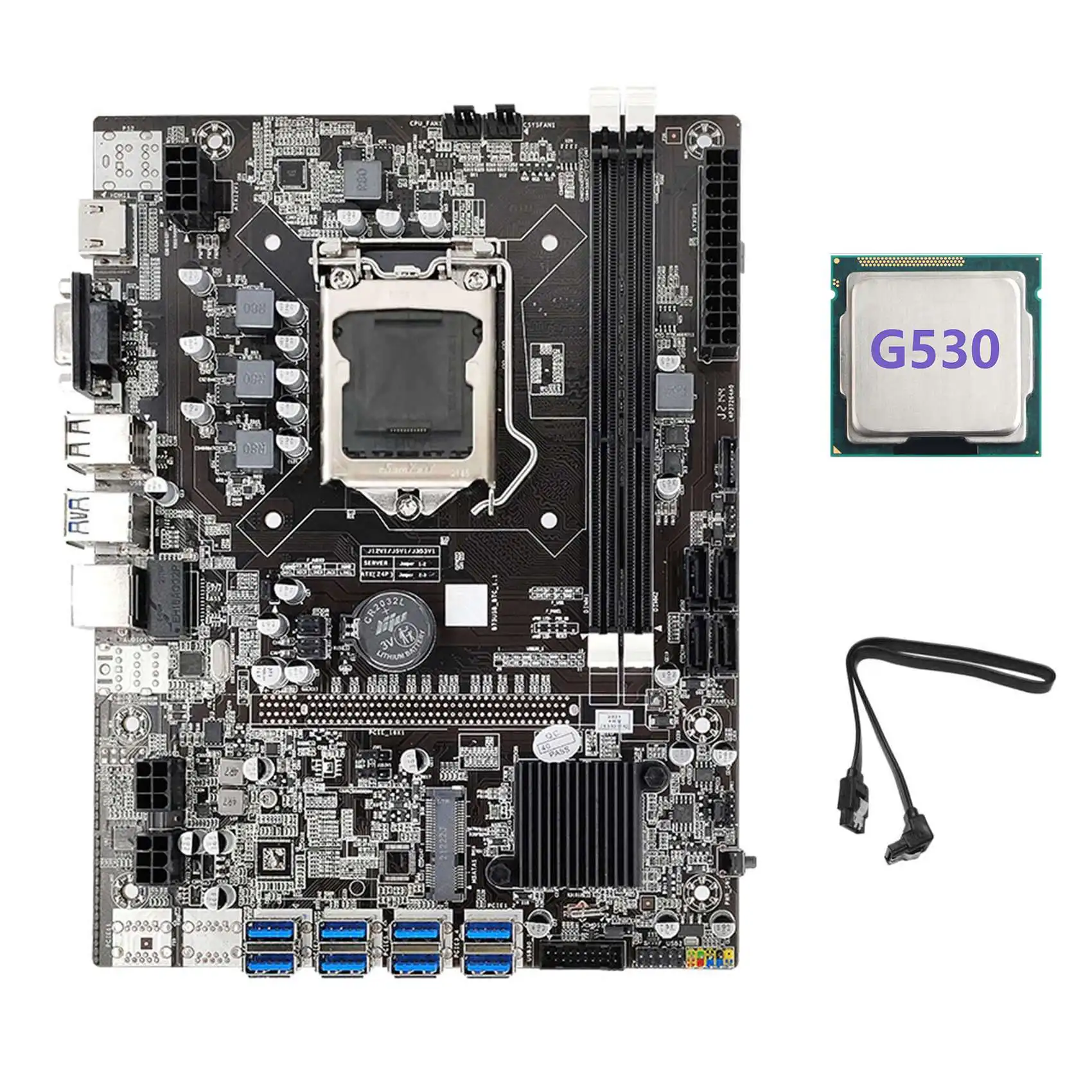 

Материнская плата для майнинга B75 ETH 8xpcie USB адаптер + G530 CPU + SATA кабель LGA1155 MSATA DDR3 B75 USB BTC материнская плата для майнинга