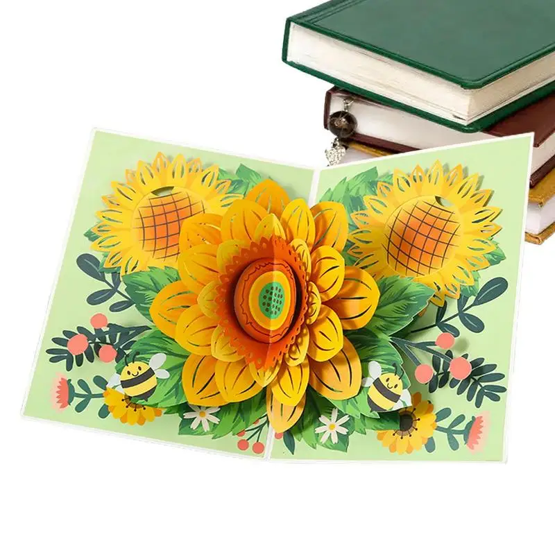 

Sunflower Popup Birthday Card Boys Valentines Day Cards Life Sized Forever Flower Bouquet 3D Popup Greeting Cards For All