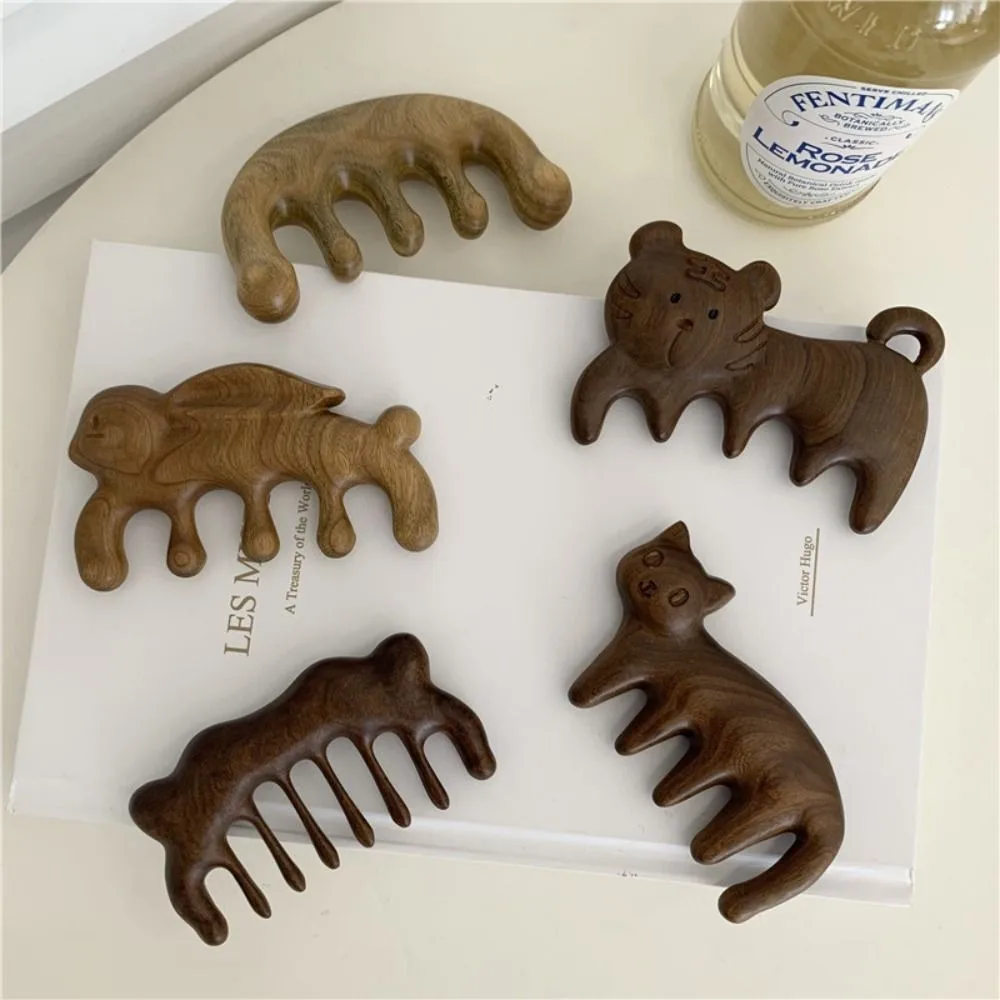 Инструмент для ухода за волосами Деревянная массажная расческа Зеленый