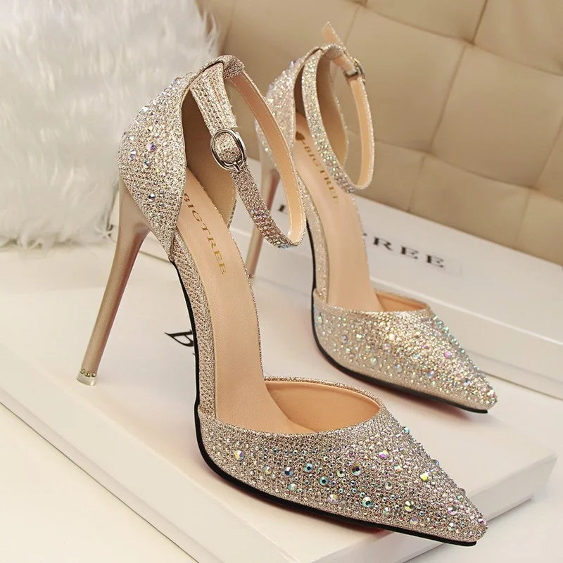 Promotion Women Pumps High-heels Shoes Woman Sandals Fashion Crystal Sexy Party Shoes Ladies Casual Princess Shoes Female New