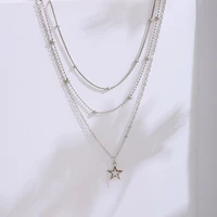 hmes 2022 new star multilayer pendant necklace women exquisite clavicle chain necklace fashion jewelry ladies gift