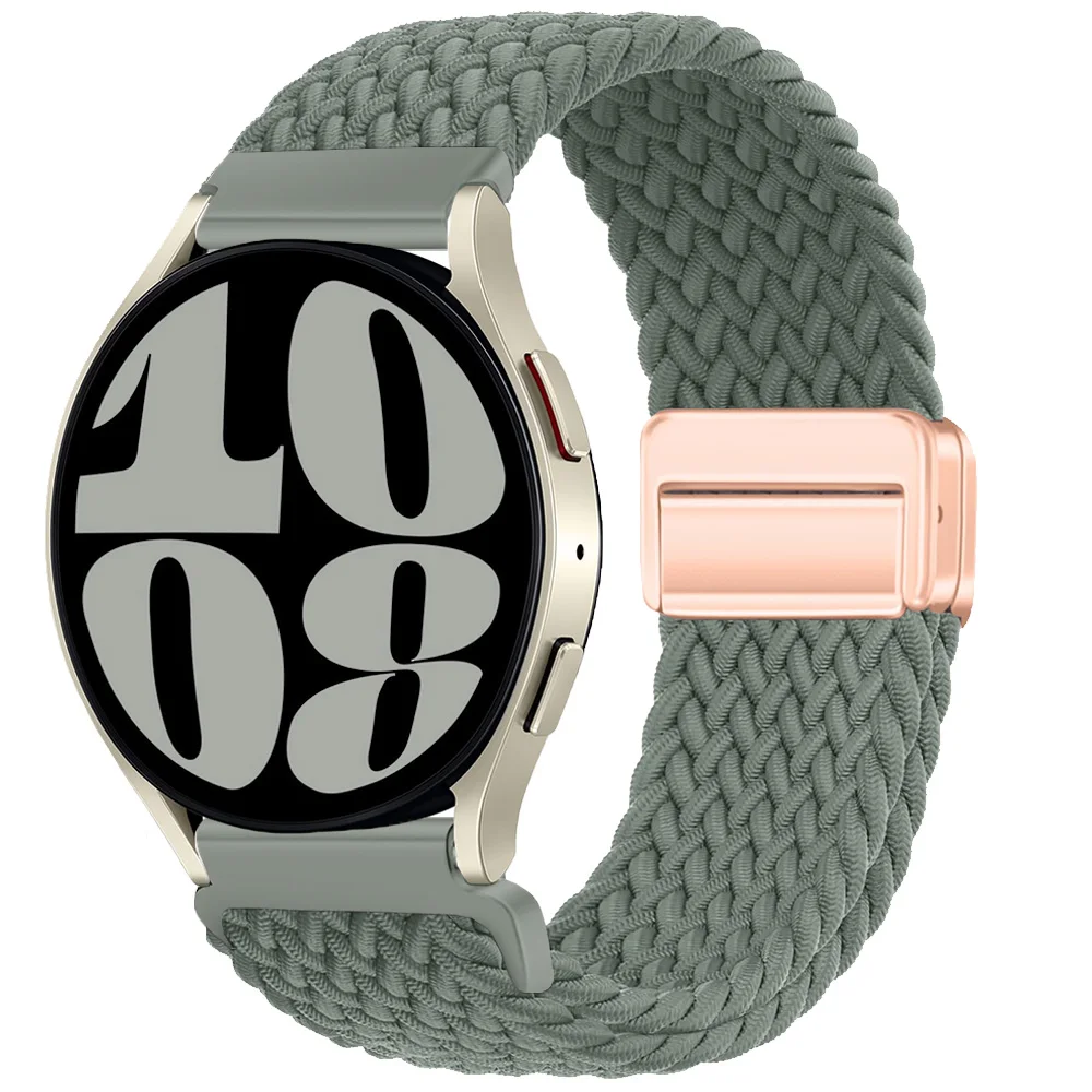 Ремешок магнитный для Samsung Galaxy Watch 6 4 classic/5 pro/active 2/s3 нейлоновый плетеный браслет