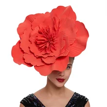 2023 New Large Flower Hair Band Bow Fascinator Hat Headdress Bridal Makeup Prom Photo Shoot Photography Hair Accessories 
