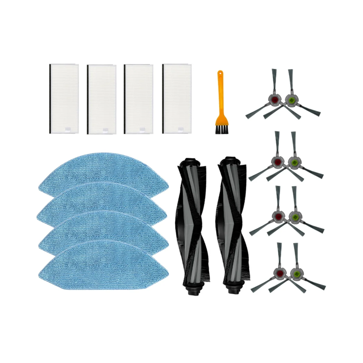 

Для робота-пылесоса Deebot OZMO U2 DGN22, основная и боковая щетки, НЕРА-фильтр, мешок для пыли, Швабра, тканевые аксессуары