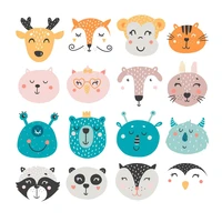 cartoon parches cute animals patches for cothes kids hoodies bags cat rabbit heat transfers stickers appliques for clothing