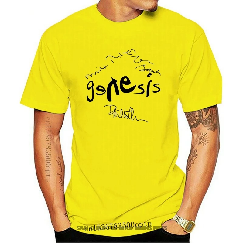 

Genesis Autograph T Shirt Phil Collins Mike Rutherford Tony Banks O Neck T Shirt Short Sleeve Fashion Summer Printing Casual