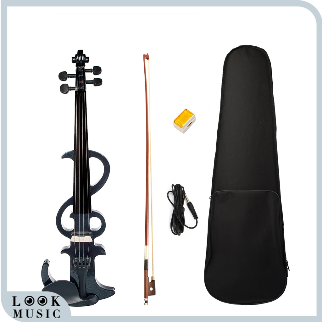 

Full Size Electric Violin Right Handed Size 4/4 Size Violin Accessories W/Brazilwood Bow+Rosin+Bridge+Audio Cable+Case SET