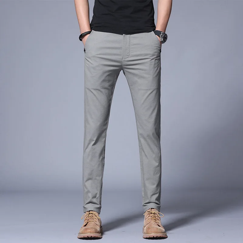 Мужские брюки-джоггеры из хлопка повседневные облегающие классические брюки