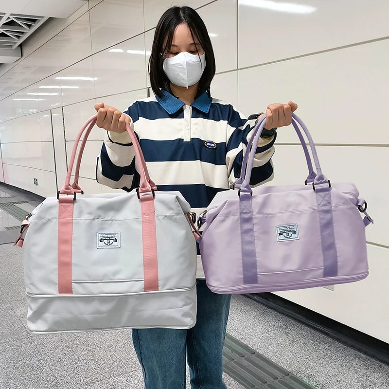 Oxford Weekender Travel Bags for Women Waterproof Bag Expand Large Overnight Sports Tote Gym HandBag Traveling Bags for Female