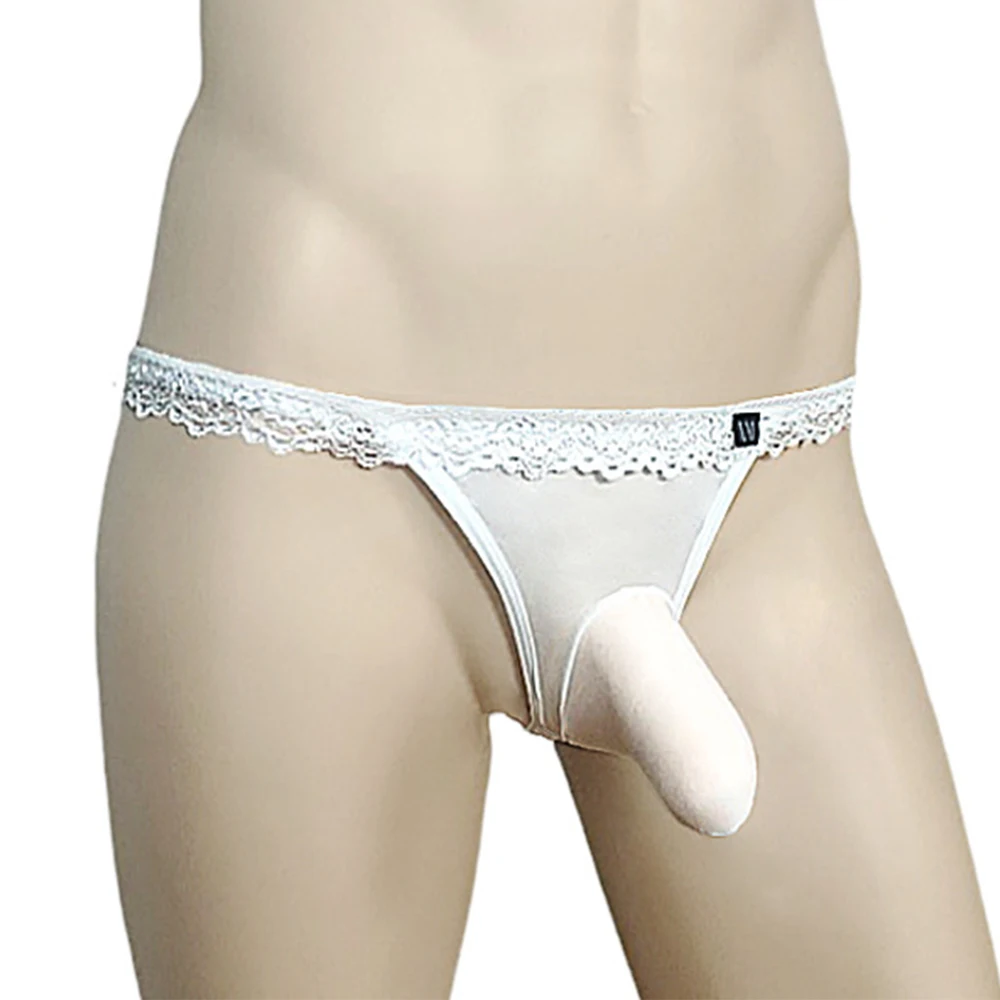 

Lace Elephant Nose Mens Thong Sexy Lingerie See-Through G-String Thong Bikini Mesh Pouch Bikini Briefs T-Back Men Underwear