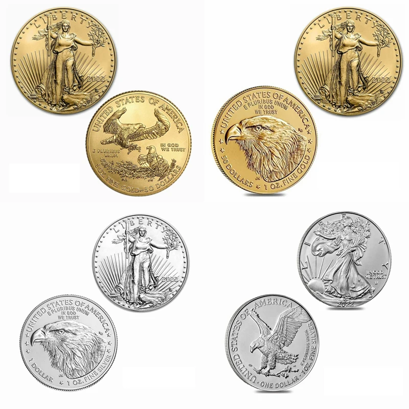 

2022 Collectible Coins United States Statue of Liberty Challenge Coin USA Bald Eagle Commemorative Collection Souvenir Gift