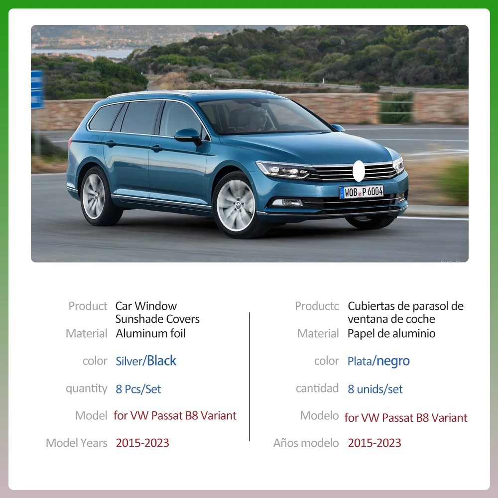 Фото Автомобильные солнцезащитные козырьки для Volkswagen VW Passat B8 Variant Wagon 2015 ~ 2023, занавеска на лобовое стекло, козырек на крыше, комплект аксессуаров №2