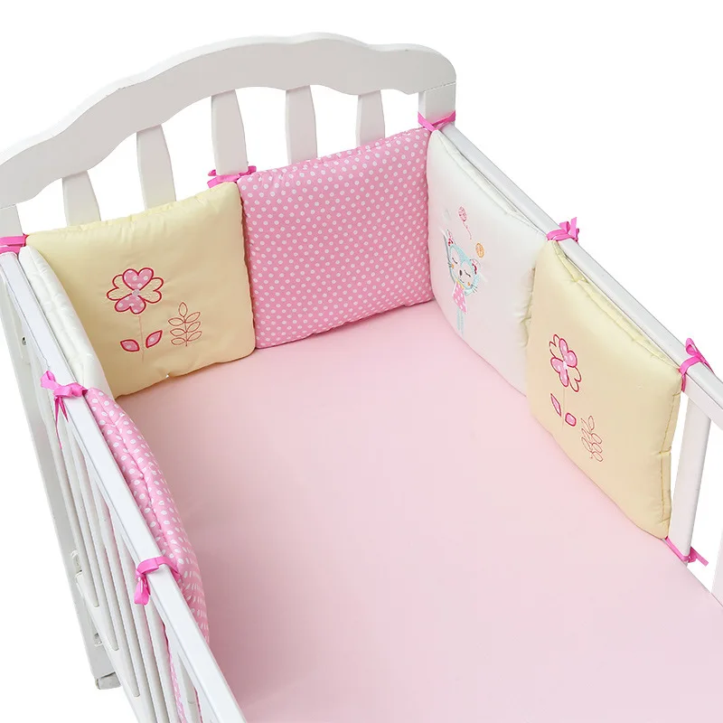 

6Pcs/Set Baby Bed Protector Crib Bumper Pads Baby Bed Bumper Kids Safety Bed around Cotton Blend Baby Bed Anti-collision Bumper