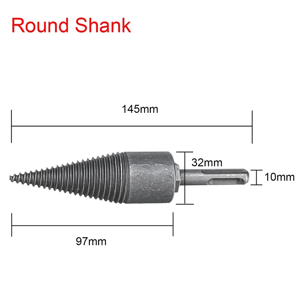 

1pc 32mm Firewood Chop Wood Drill Bit Firewood Split Splitter Cone Wood Splitting Electric Hammer Drill Bit Round/Hex Shank