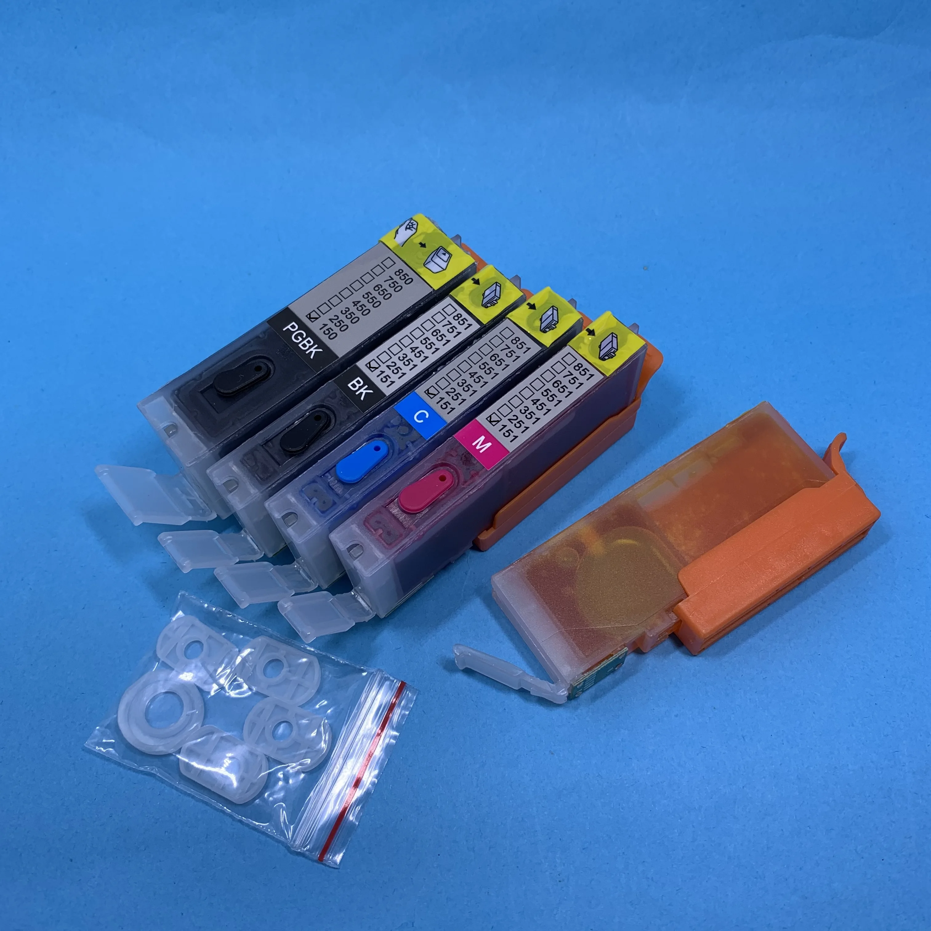 

5Color PGI-150 CLI-151 Full Dye ink Refillable Cartridge with ARC for Canon PIXMA MG5410 MG5510 MG5610 MG6310 MG6410 MG6610