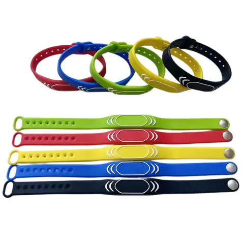 1 шт., 125 кГц, водонепроницаемая бесконтактная идентификационная карта, пассивная EM4100 TK4100 RFID-карта только для чтения, безопасный силиконовый браслет, брелок-тег