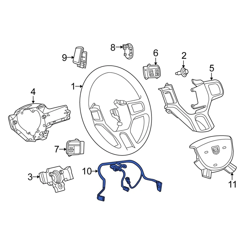 Жгут проводов для рулевого колеса 2012-2019 Dodge Ram 1500 2500 3500 4500/5500