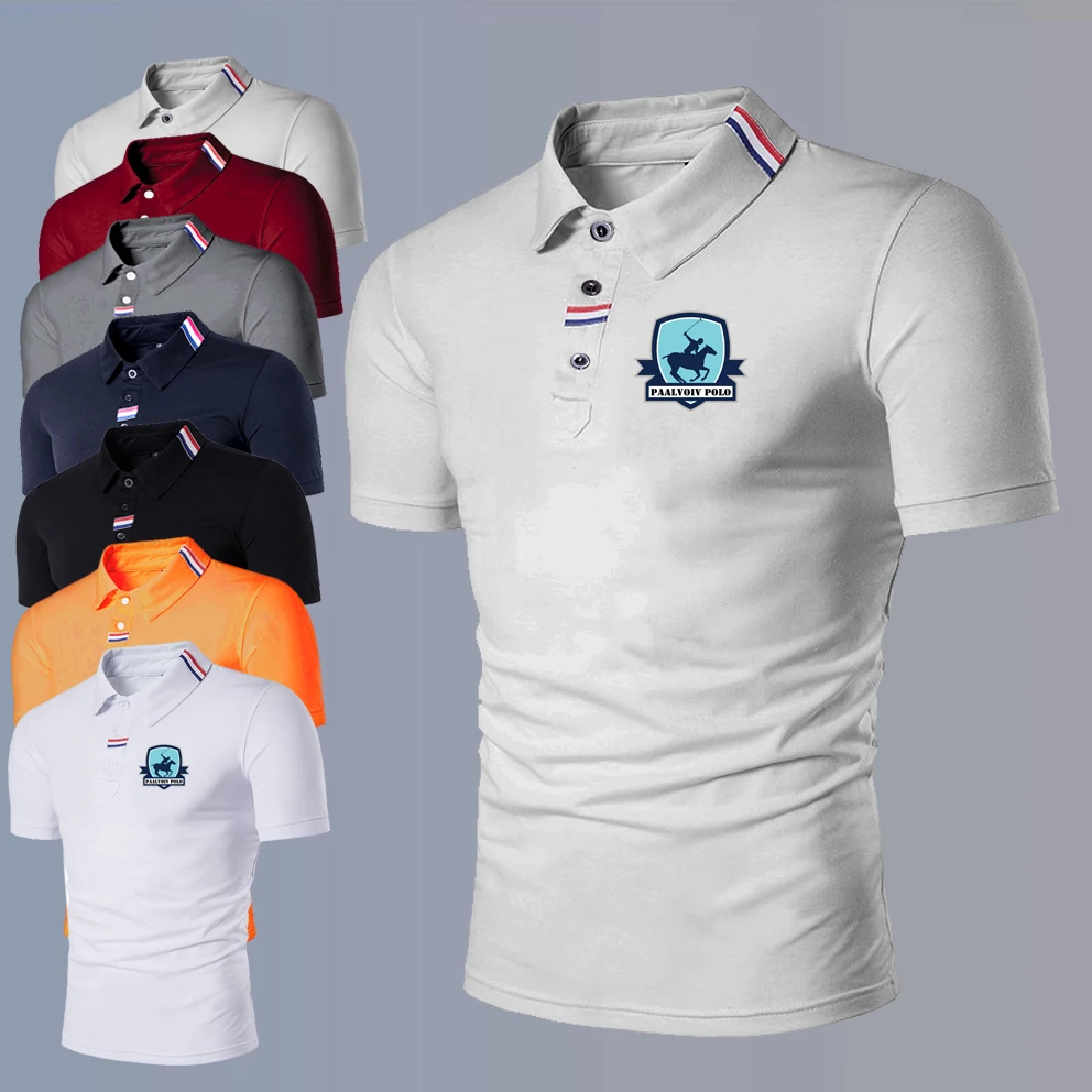 Новинка 2022 летняя повседневная рубашка-поло мужская деловая рубашка с коротким